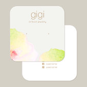 Houder van een Floral Waterverf Stud Oorring Vierkante Visitekaartje