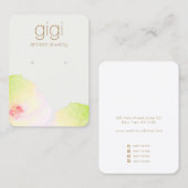Houder van een Floral Waterverf Stud Oorring Visitekaartje (Voorkant / Achterkant)