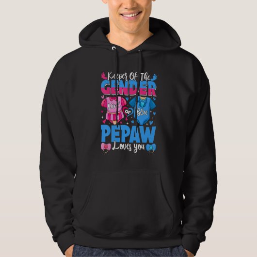 Houder van gender pepaw houdt van roze of blauwe B Hoodie (Voorkant)