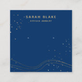 Houder van het Blue Gold Earring-beeldscherm Vierkante Visitekaartje (Voorkant)