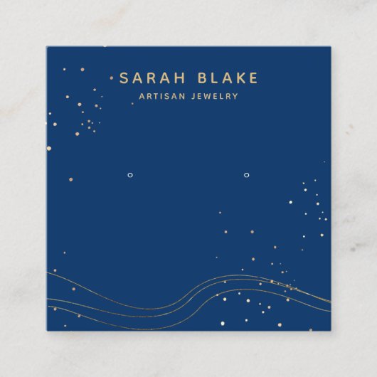 Houder van het Blue Gold Earring-beeldscherm Vierkante Visitekaartje (Voorkant)