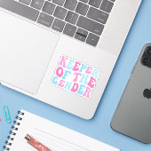 Houder van het Geslacht, Gender Reveal Party Gift Sticker (Laptop met iPhone)