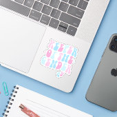 Houder van het Geslacht, Gender Reveal Party Gift Sticker (Laptop met iPhone)
