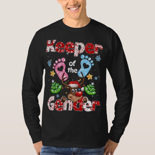 Houder van het Geslacht Kerstboom Rendier Holid T-shirt (Voorkant)
