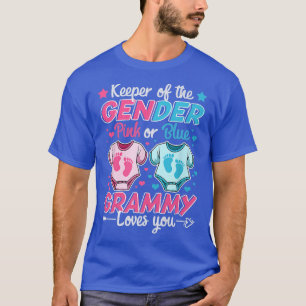Houder van het geslacht onthult roze of blauwe gra t-shirt
