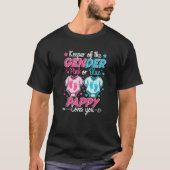 Houder van het geslacht onthult roze of blauwe pap t-shirt (Voorkant)