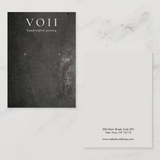 Houder van het Rol Black Rustic Earring-beeldscher Visitekaartje (Voorkant / Achterkant)