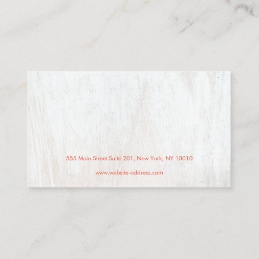 Houder van het Rustige Land White Wood Earring-bee Visitekaartje (Achterkant)