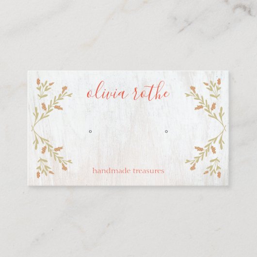 Houder van het Rustige Land White Wood Earring-bee Visitekaartje (Voorkant)