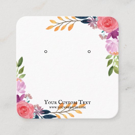 Houder van juwelen-beeldscherm ophalen ・ Waterverf Vierkante Visitekaartje (Voorkant)