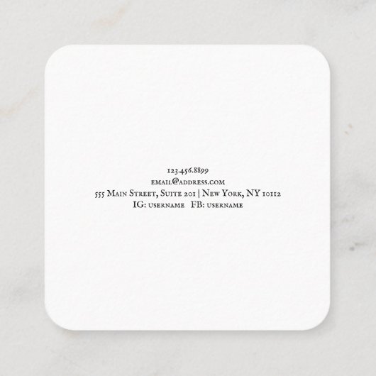 Houder van juwelen-beeldscherm ophalen ・ Waterverf Vierkante Visitekaartje (Achterkant)