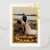 Houder van trouwkaart met gouden folie bedankt folie uitnodiging (Voorkant)
