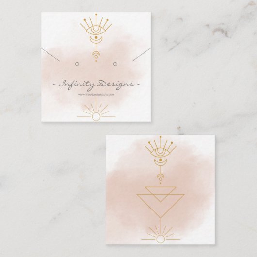 Houder van visitekaartje en Ketting (Voorkant / Achterkant)