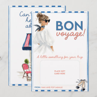 Houder voor cadeaukaart met 'Bon Voyage' ansichtka Feestdagenkaart