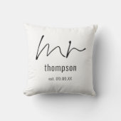 Houder voor naam bruidegom met schrift kussen (Voorkant)