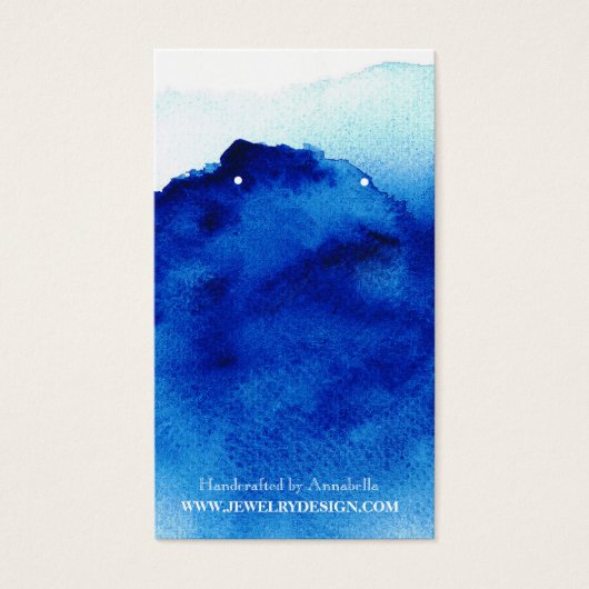 Houder/Waterverf blauw Visitekaartje (Voorkant)