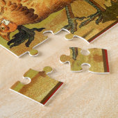 Houders en kippen in de tuin legpuzzel (Zijkant)