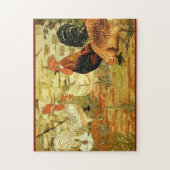 Houders en kippen in de tuin legpuzzel (Verticaal)