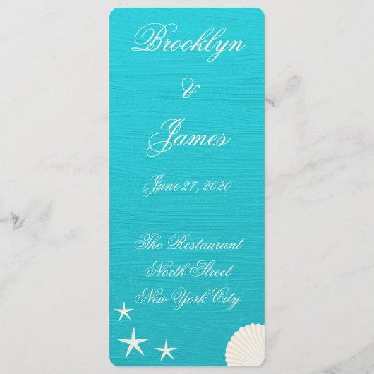 Houders op Aangepaste uitnodigingen in het Beach W (Achterkant)