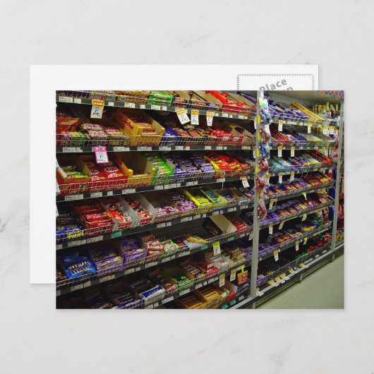 Houders van chocoladerepen briefkaart (Voorkant / Achterkant)