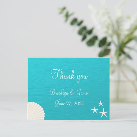 Houders van de Beach bruiloft Dank je Briefkaarten (Staand voorkant)