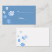 Houders van een blauwe Daisy Wedding Place Card Plaatskaartje (Voorkant / Achterkant)