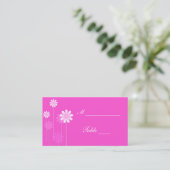 Houders van een roze Daisy Wedding Place Card Plaatskaartje (Staand voorkant)