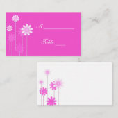 Houders van een roze Daisy Wedding Place Card Plaatskaartje (Voorkant / Achterkant)