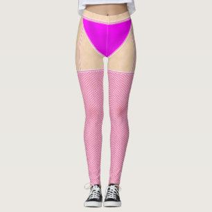 Houders van visnetten Hot Pink met Leggings van ni