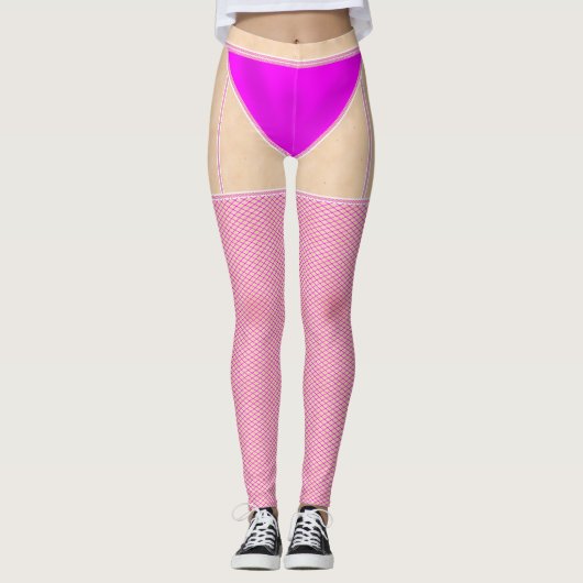 Houders van visnetten Hot Pink met Leggings van ni (Voorkant)