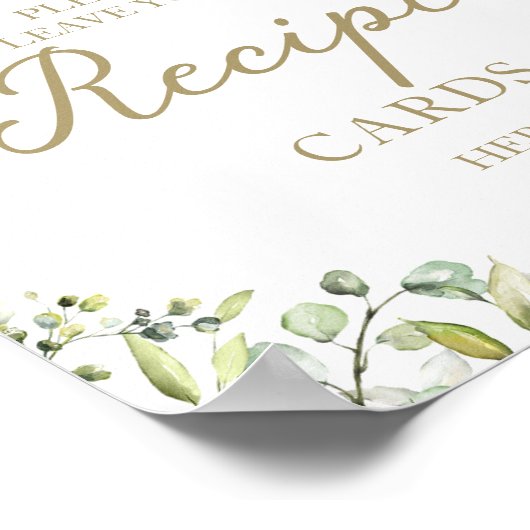 Houding Groene Bruiloft Borrel Recept Kaarten Bord Poster (Hoek)