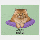 Houding heeft kattigheid. fleece deken (Voorkant (Horizontaal))
