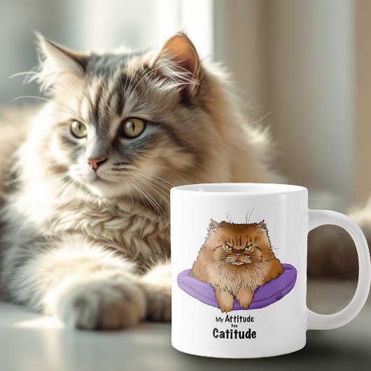 Houding heeft kattigheid grote koffiekop