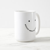 Houding Maakt Het Verschil Smiley Face Positief Koffiemok (Voorkant rechts)