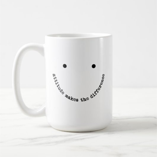 Houding Maakt Het Verschil Smiley Face Positief Koffiemok (Links)