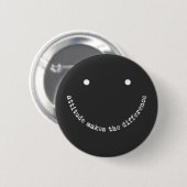 Houding Maakt Het Verschil Smiley Face Positief Ronde Button 5,7 Cm (Voorkant /achterkant)