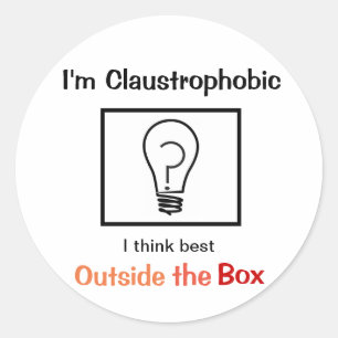 Houding met een claustrofobie ronde sticker