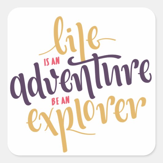 Houding, Moed Onbevreesd Leven Motivatie Quote Vierkante Sticker (Voorkant)