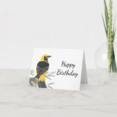 Houding Oriole White Background Birthday Kaart (Voorkant)