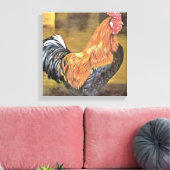 Houding van Farmyard Rooster Art Canvas Afdruk (Insitu (Woonkamer))