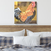 Houding van Farmyard Rooster Art Canvas Afdruk (Insitu (Slaapkamer))