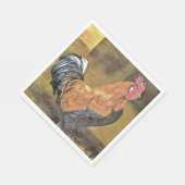 Houding van Farmyard Rooster Art Servet (Hoek)