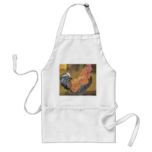 Houding van Farmyard Rooster Art Standaard Schort