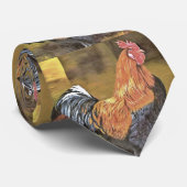 Houding van Farmyard Rooster Art Stropdas (Opgerold)