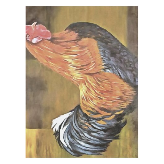 Houding van Farmyard Rooster Art Tafelkleed (Voorkant)