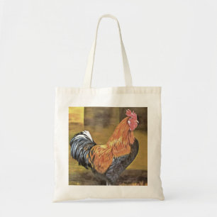 Houding van Farmyard Rooster Art Tote Bag