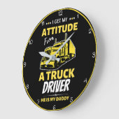 Houding van mijn vrachtwagenchauffeur papa grote klok (Hoek)