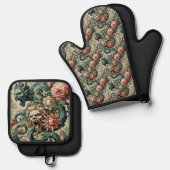 Houding van verderf - Gotisch Victoriaans Ovenwant & Pannenlap Set (Voorkant / Achterkant)