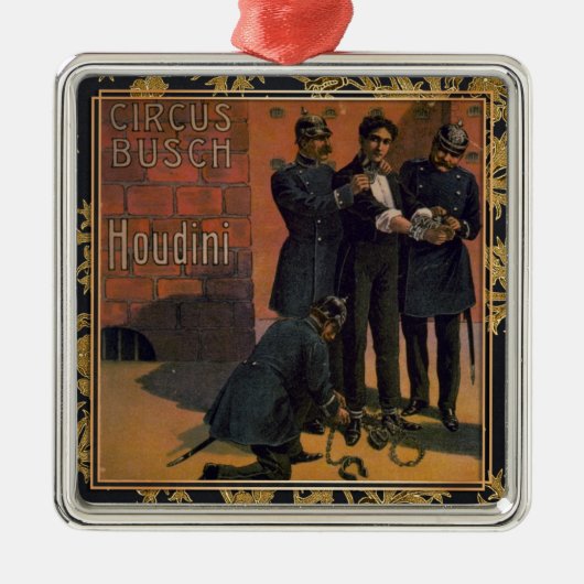 Houdini en de Circus,  illustratie, Metalen Ornament (Voorkant)