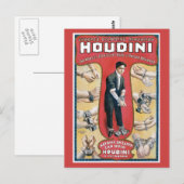 Houdini ~ Handcuff Escape Artist Briefkaart (Voorkant / Achterkant)